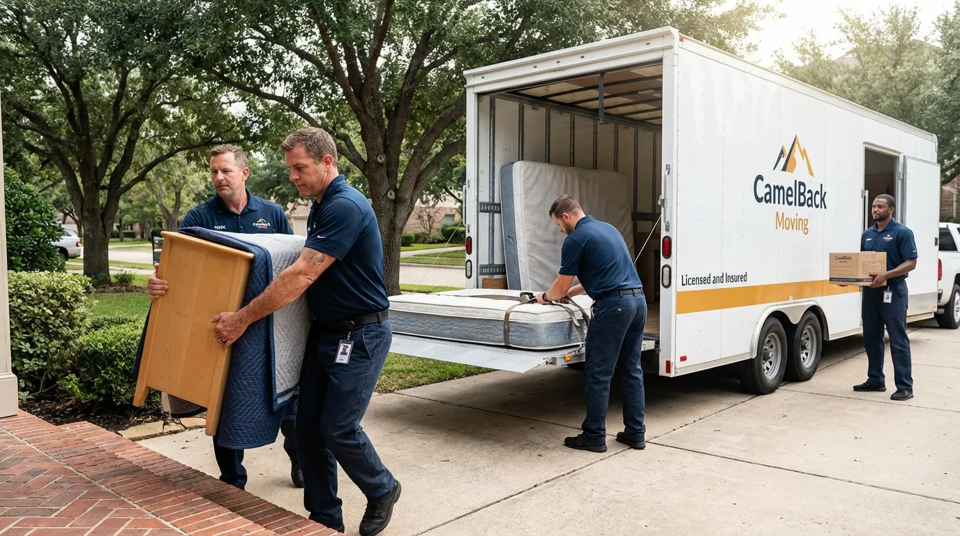 Crew loading residential truck for cross-state move from Ogallala, NE