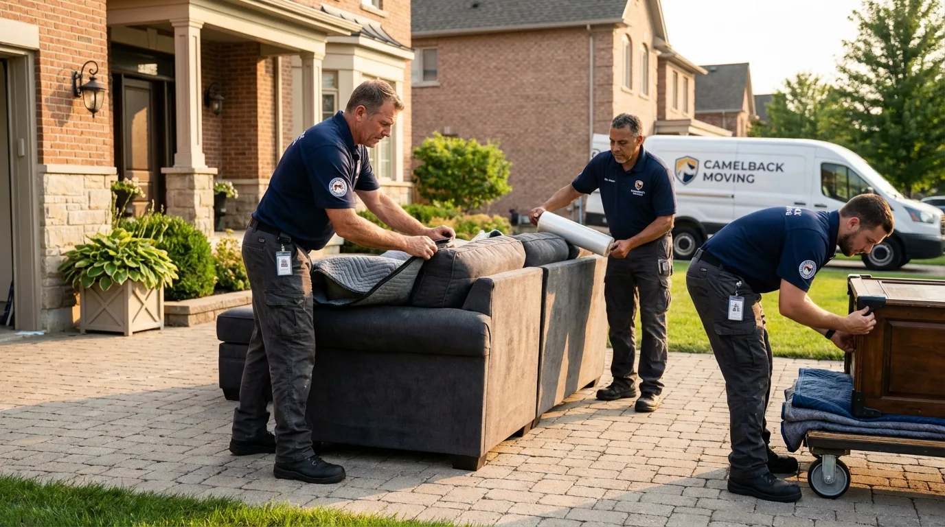 Large estate moving crew wrapping furniture in Ogallala, NE